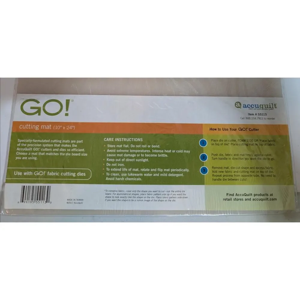 AccuQuilt GO Cutting Mat 10x24 Item 55113, Fabric Cutter Replacement Mat